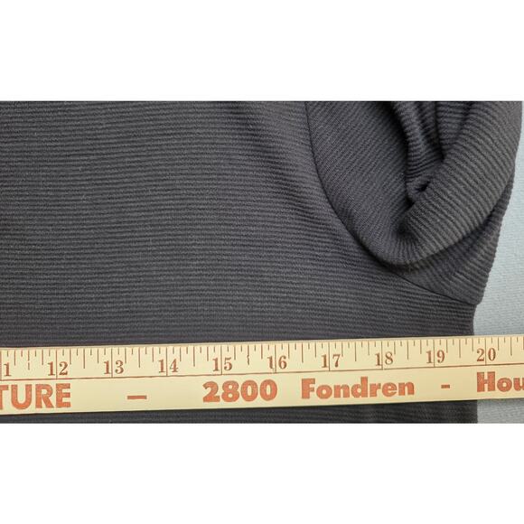 J. Jill Womens Medium Top Tunic Layered Ribbed Long Sleeve Black Cream Stretch - Picture 8 of 8